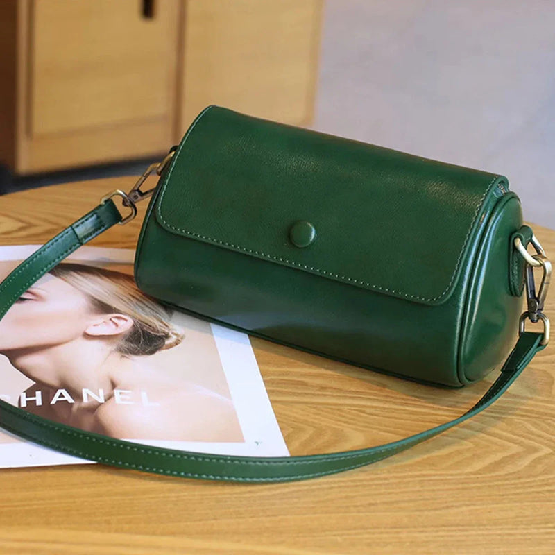 Bolsa de Ombro de Couro Retrô